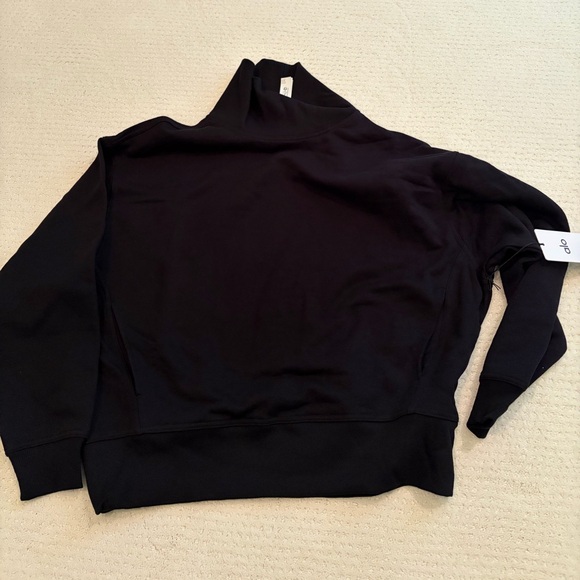 ALO Yoga Hazy Mock Neck Pullover Black Women’s Small NWT NEW $138 - Picture 5 of 10